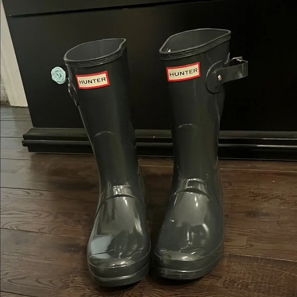 Hunter Gray Rain Boots - Picture 1 of 4